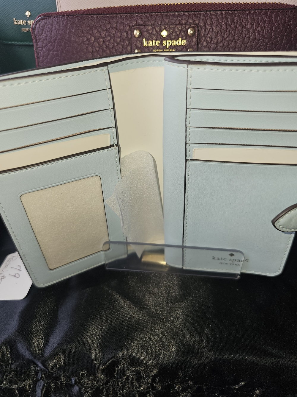 kate spade light blue women's bifold  51/2 x 4  wallet w/ Zipper change pocket
